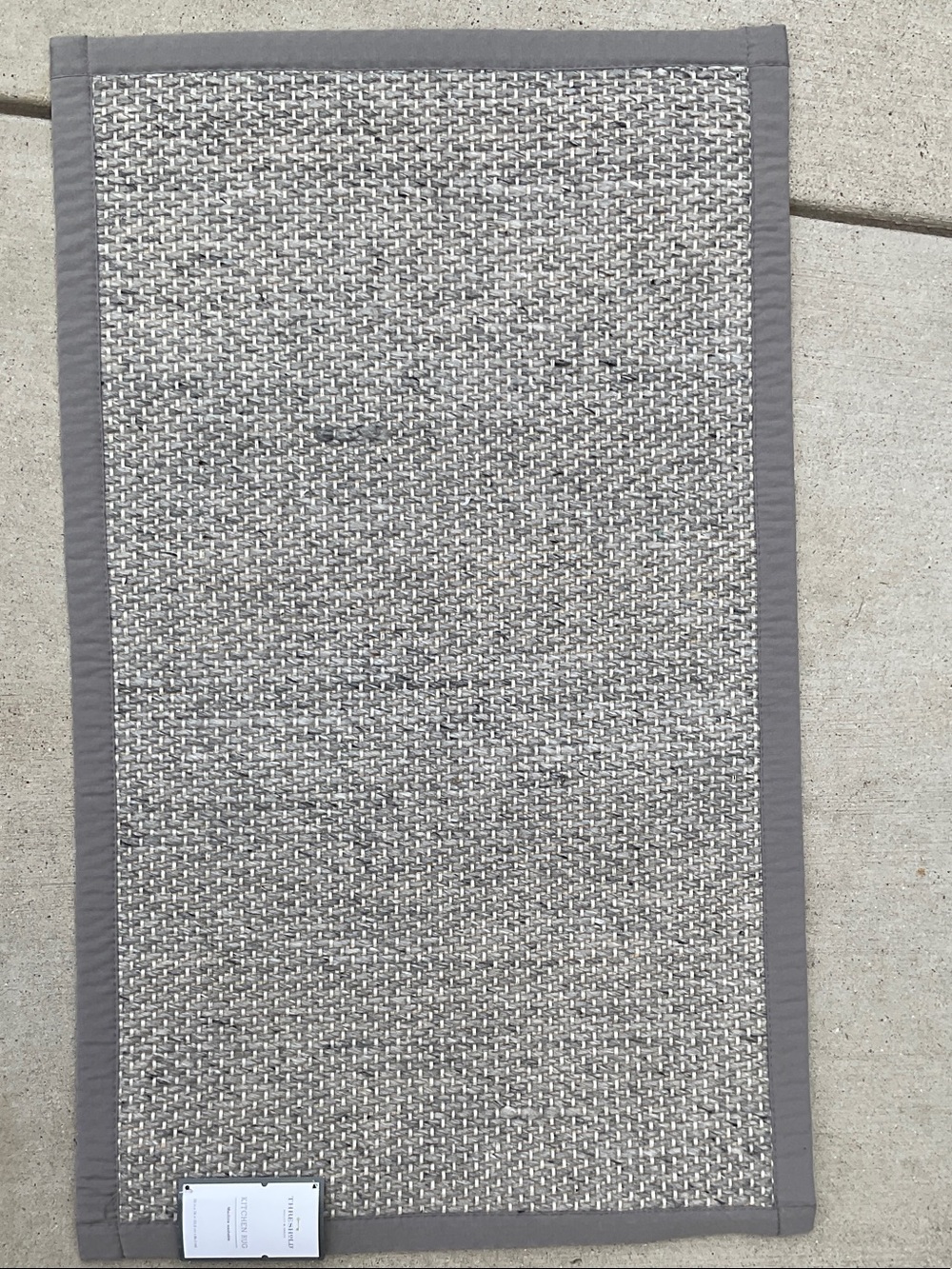 Threshold Neutral Gray and Beige Woven Kitchen Rug, 20X34 inches, NWT